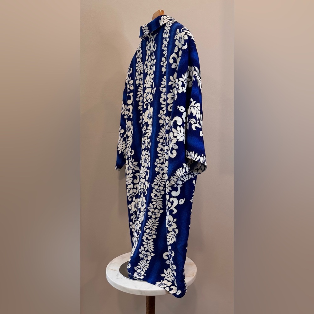 ULUWATU Bali island men’s blue white floral casual button down Hawaiian shirt XL - Picture 9 of 16